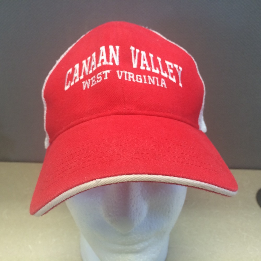 Canaan Valley Red White Mesh Trucker Hat Cap Snap Back